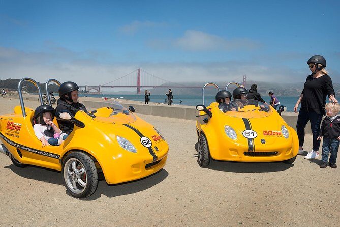 2HR Golden Gate Bridge and Lombard Loop GoCar Tour - Picking up the GoCar: helmets, controls, and the $500 deposit