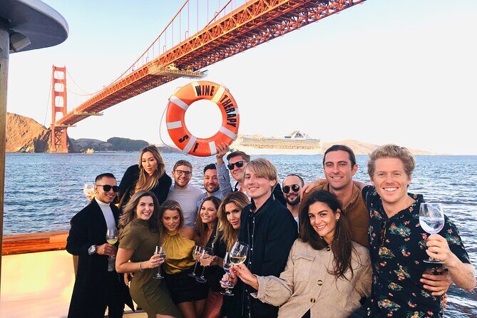 90 Minute Daytime Tour Aboard Wine Therapy - Stop-by-stop: Golden Gate, Alcatraz, and the best water-level angles