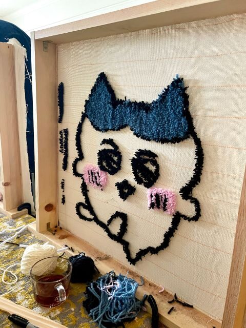 Rug Tufting Workshop - The finishing steps: adhesive, backing, and the 24-hour wait