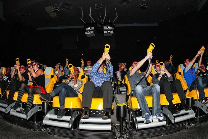San Francisco - 7D Ride Experience at PIER 39 - Inside the 7D XD theater: rocking seats, 3D glasses, and surround sound