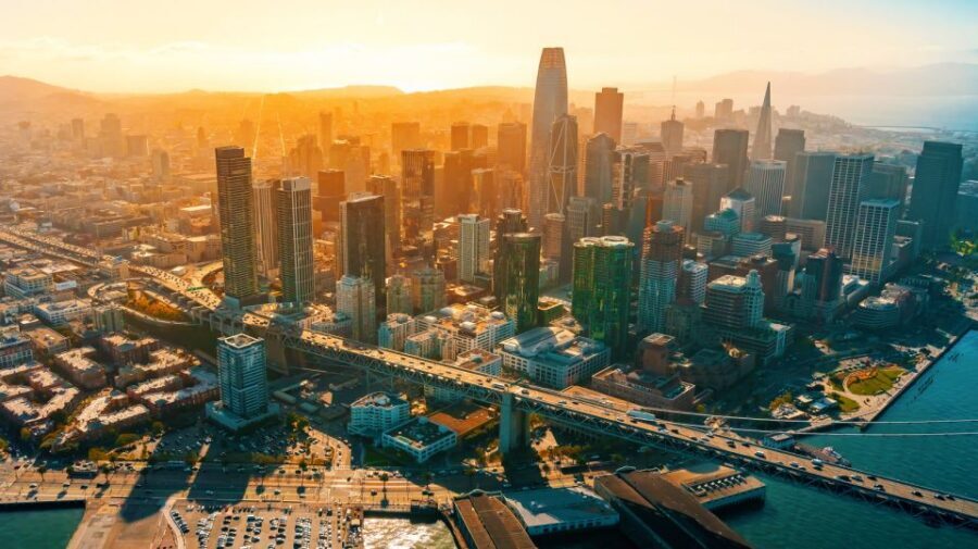San Francisco: Airplane Private Sunset Bay Tour - Embarcadero and Waterfront Views: The Bay Looks Like It Has Layers