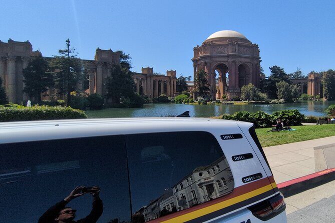 San Francisco Private City Tour in New EV Volkswagen Van - Getting Oriented: Shopping & Hotels, Then the Ferry Terminal