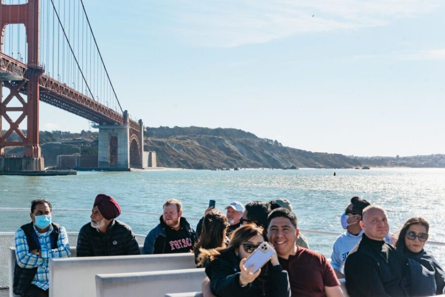 San Francisco: Skip-the-Line Escape from The Rock Bay Cruise - Comfort and practical stuff: jacket, smartphone, and masks